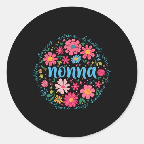 Nonna Mothers Day For Grandma Wildflower Floral Wo Classic Round Sticker