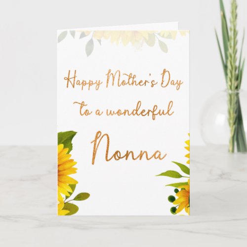 Nonna Mothers Day Sunflower Card