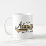 Nonna Mug "AKA Nonna Since..."<br><div class="desc">"AKA Nonna/Italian Grandmother Since ???? Mug. Personalize by deleting, "AKA... Since 2009" and "We love you so much, Steven, Sarah, Karen, Robbie and Shana." Then choose your favorite font style, size, color and wording to personalize your mug! Create a simply simple gift by adding some goodies to the mug, wrap...</div>