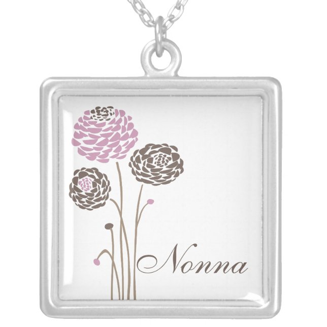 Nonna Necklace Stylish Dahlia Flowers (Front)