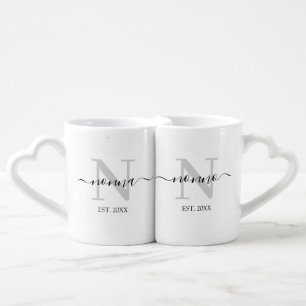 Nonna & Nonno Monogram New Grandparents Mug Set