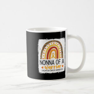 Nonna Of A Warrior Childhood Cancer Leopard Print Coffee Mug