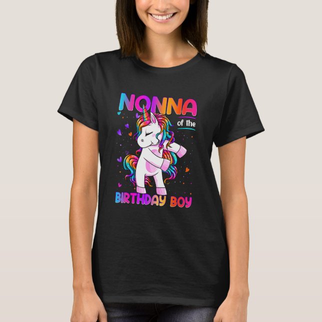 Nonna of the Birthday Party Boy Matching Family Vi T-Shirt (Front)