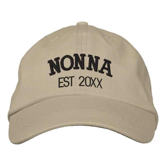 Nonna Personalized Grandma Gift Custom Text Embroidered Baseball Cap (Front)