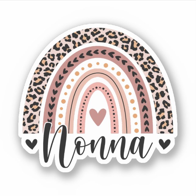 Nonna Rainbow, Nonna Nana Gift, Grandmother Sticker (Front)