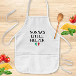 Nonna’s Little Helper Kids - Italian Flag Heart Kids' Apron<br><div class="desc">This adorable “Nonna’s Little Helper” kids apron features a heart in the colors of the Italian flag on a classic white apron. Perfect for little helpers who love cooking, baking, and spending time in the kitchen with family. The title can be customized to Nonno’s, Zio’s, Zia’s, or another special family...</div>