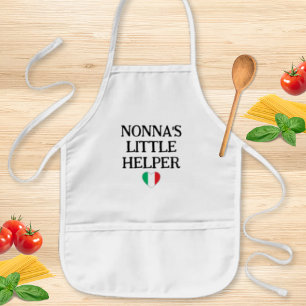 Nonna’s Little Helper Kids - Italian Flag Heart Kids' Apron