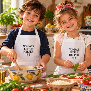 Nonna’s Little Helper Kids - Italian Flag Heart Kids' Apron