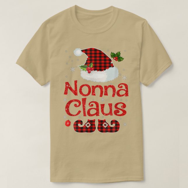 Nonna Santa Clause Hat Christmas Santa Family Xmas T-Shirt (Design Front)
