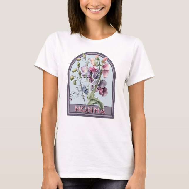 Nonna Vintage Floral Grandmother T-Shirt (Front)