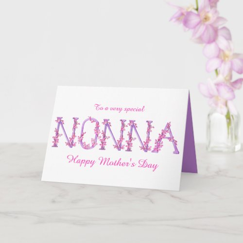 Nonna watercolor Orchid custom Mothers day Card