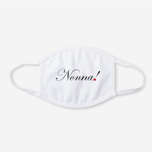 Nonna White Cotton Face Mask