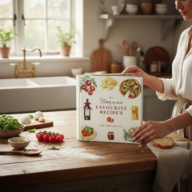Nonna's Favorite Recipes Italian Kitchen 3 Ring Binder (Creator Uploaded)