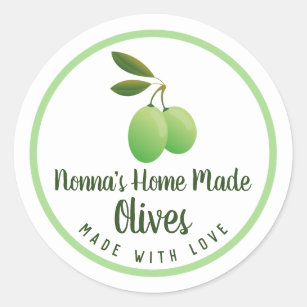 Nonna's Homemade Pickled Olive Preserves Classic Round Sticker