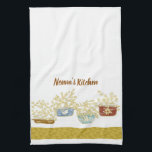 Nonna's Kitchen Customizable Towel With Pasta Bowl<br><div class="desc">Nonna,  Nana,  Grammy,  Gran... whatever you call your grandmother you can add to this custom kitchen towel. Hand drawn illustration of pottery and fun pasta shapes.</div>
