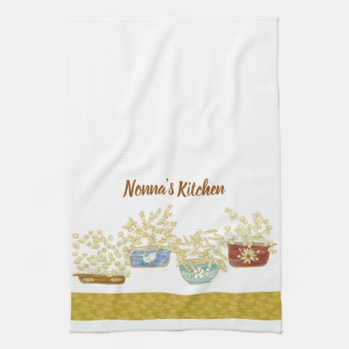 Nonnas Kitchen Customizable Towel With Pasta Bowl