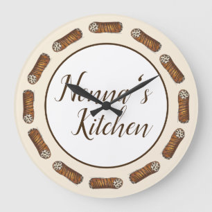Nonna's Kitchen Italian Bakery Cannoli Pastries Large Clock