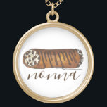 Nonna's Kitchen Italian Grandmother Cannoli Pastry Gold Plated Necklace<br><div class="desc">Design features an original marker illustration of a delicious chocolate chip cannoli pastry. An Italian food favorite! 

This Italian bakery foodie design is also available on other products. Don't see what you're looking for? Need help with customization? Contact Rebecca to have something designed just for you.</div>