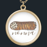 Nonna's Kitchen Italian Grandmother Cannoli Pastry Gold Plated Necklace<br><div class="desc">Design features an original marker illustration of a delicious chocolate chip cannoli pastry. An Italian food favorite! 

This Italian bakery foodie design is also available on other products. Don't see what you're looking for? Need help with customization? Contact Rebecca to have something designed just for you.</div>