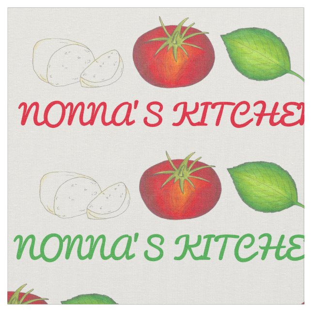Nonna's Kitchen Italian Grandmother Food Cooking Fabric (Close Up)