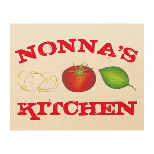 Nonnas Kitchen Mozzarella Tomato Basil Italian Wood Wall Art