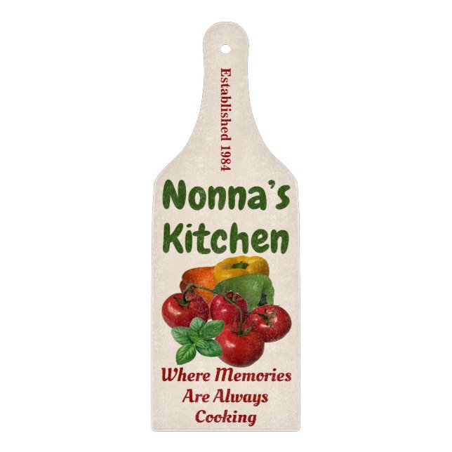 "Nonna's Kitchen" Off-White Cutting Board (Front)