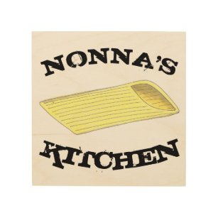 Nonna's Kitchen Penne Pasta Italian Food Cooking Wood Wall Decor