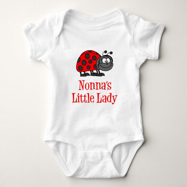 Nonna's Little Lady Baby Bodysuit (Front)