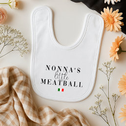 Nonnas Little Meatball | Funny Italian Baby Bib