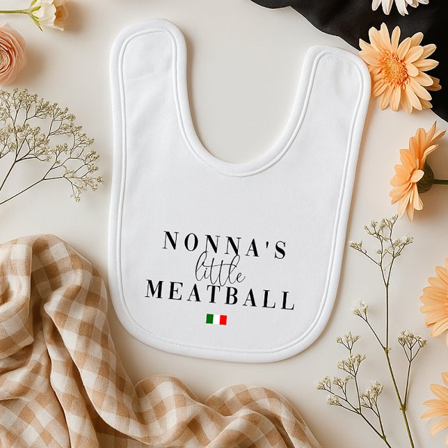 Nonnas Little Meatball | Funny Italian Baby Bib (Creator Uploaded)