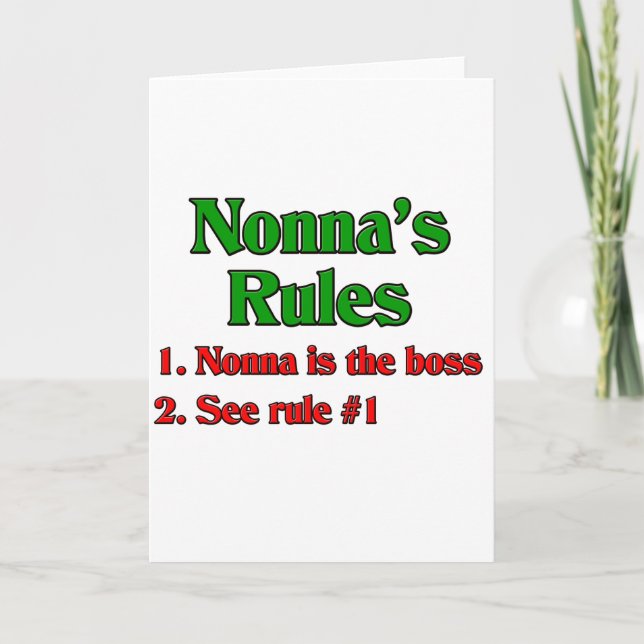 Nonna's Rules Holiday Card (Front)