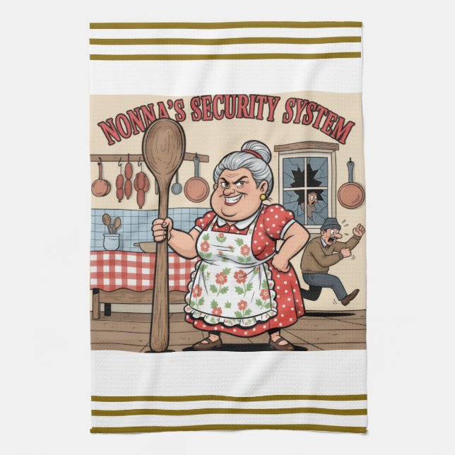 Nonna's Security System Kitchen Towel (Vertical)