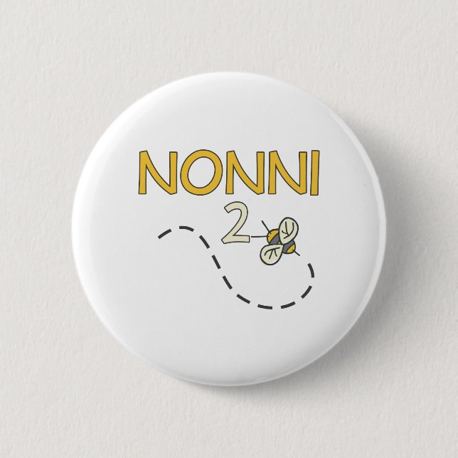 Nonni 2 Bee Pinback Button (Front)