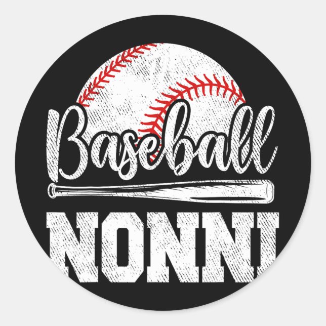 Nonni Baseball Player Game Day Mother#39; #39;s Da Classic Round Sticker (Front)