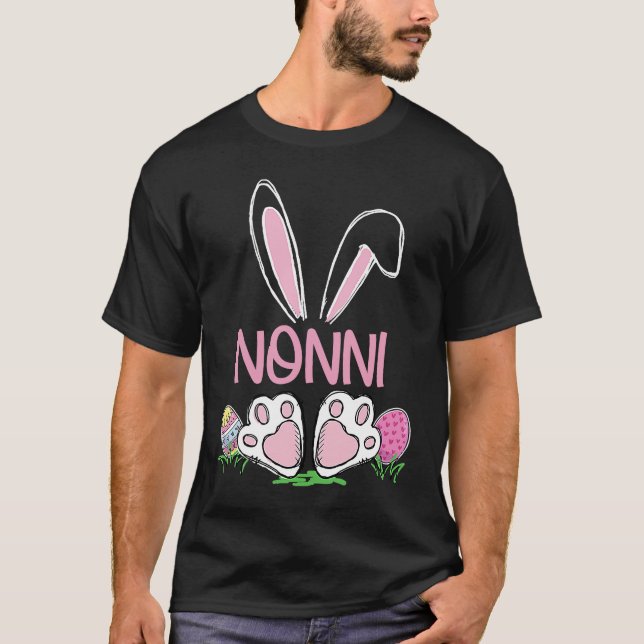 Nonni Bunny Easter Eggs Matching Family Cute Easte T-Shirt (Front)