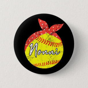 Nonni Softball Ball Mothers Day Button
