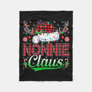Nonnie Claus Christmas Lights Matching Family Xmas Fleece Blanket