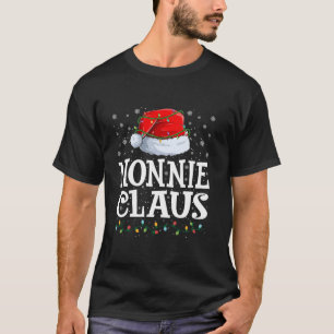 Nonnie Claus Christmas Lights Santa Hat Family Mat T-Shirt