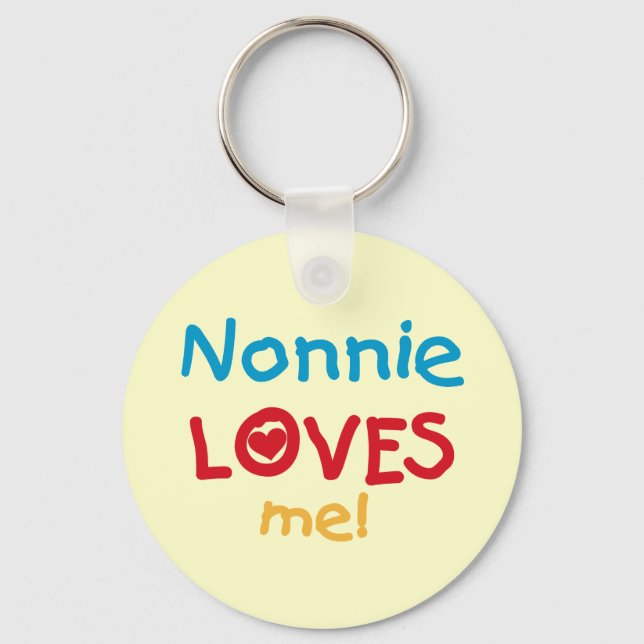 Nonnie Loves Me Tshirts and Gifts Keychain (Front)