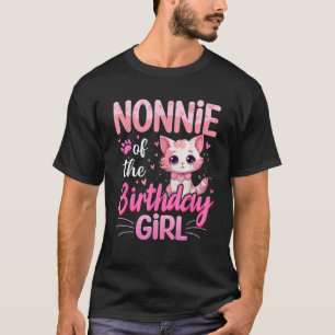 Nonnie Of The Birthday Girl Cute Cat Lover Kitten  T-Shirt