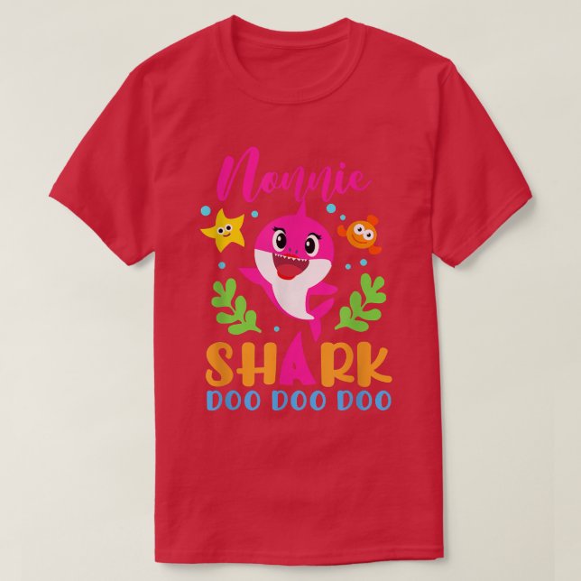 Nonnie Shark  Nonnie Shark Lover Family Mothers Da T-Shirt (Design Front)