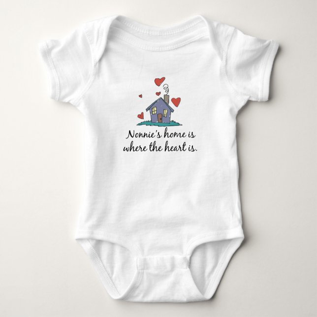 Nonnie's Home is Where the Heart is Baby Bodysuit (Front)