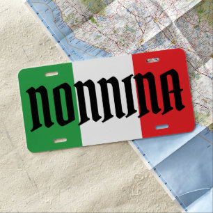 Nonnina Italian Flag License Plate