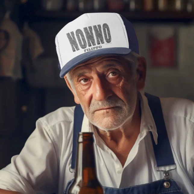 Nonno Bling Personalized Trucker Hat (Faux Snakeskin Letters NONNO personalized Trucker Hat)