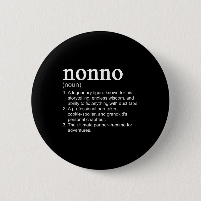 Nonno Definition Funny Noun Cool  Button (Front)