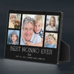 Nonno Grandfather Grandchildren Photo Collage Plaque<br><div class="desc">Simple and clean design lets your family photos shine on this Best Nonno Ever plaque. A large photograph in the center with two smaller photos on either side let you insert your own photos easily. Best Nonno Ever is written below in a modern font. Two lines below let you complete...</div>