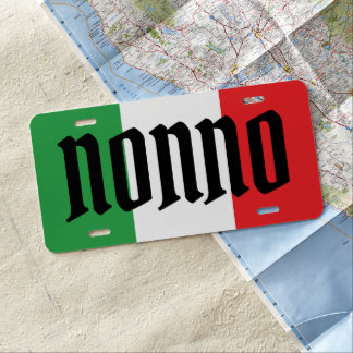 Nonno Italian Flag License Plate
