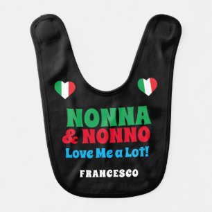 Nonno & Nonno Love Me Cute Italian Personalized Baby Bib