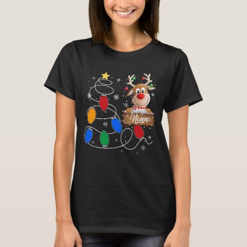 Nonno Reindeer Lights Christmas Tree 2Cute Christm T_Shirt