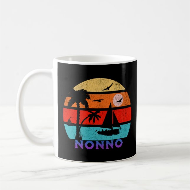 Nonno Retro Sunset Ocean Grandfather Coffee Mug (Left)